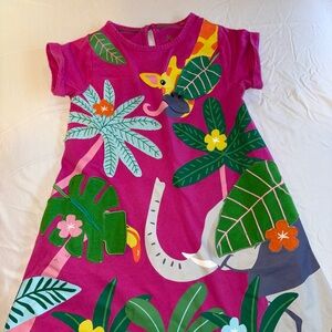 Mini Boden Pink Dress with Green and Orange Accents